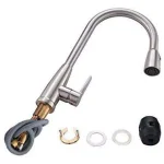 Vanity Art Brushed Nickel Single-Handle Pull-Down Kitchen Faucet with Spray Wand thumbnail 5
