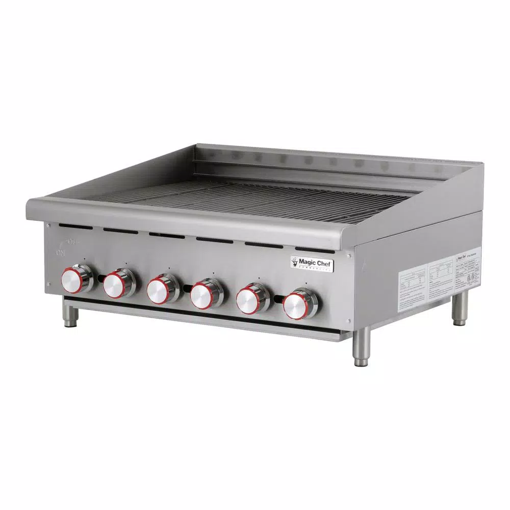 Magic Chef 36 in. Commercial Countertop Radiant Char Broiler, Stainless Steel