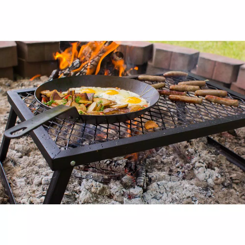 Lodge 12 in. Carbon Steel Skillet, Seasoned Black Heavy Duty Pan