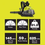 RYOBI Reconditioned 40V Lithium-Ion Cordless Backpack Blower with 5 Ah Battery and Charger thumbnail 10