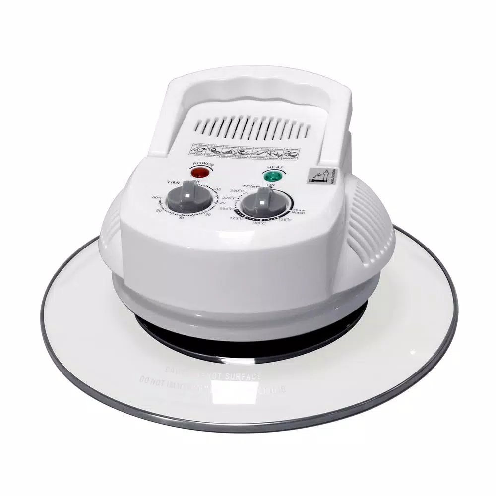 SPT 1300W White Countertop Convection Oven with Built-in Timer and Extender Ring