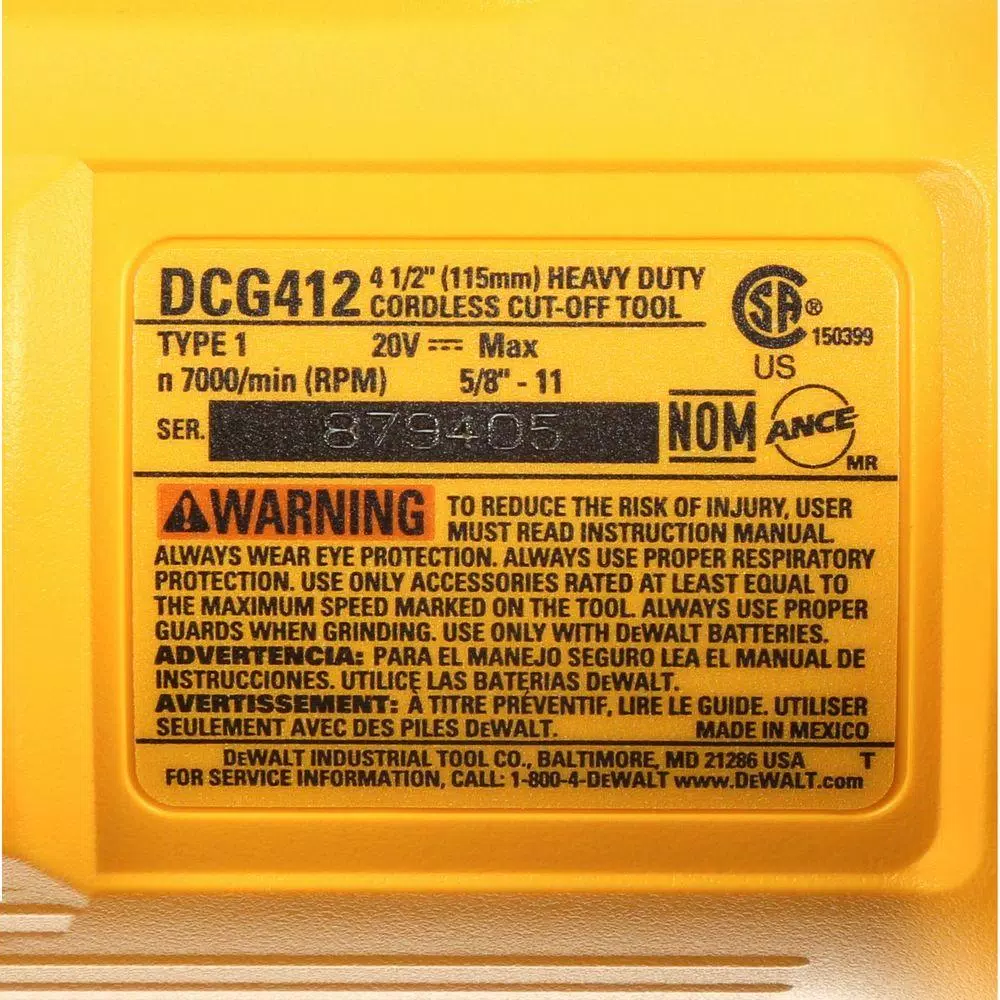 DEWALT 20V MAX Cordless 4-1/2 in. Angle Grinder, Tool Only with 25 Metal & Stainless Cutting Wheels
