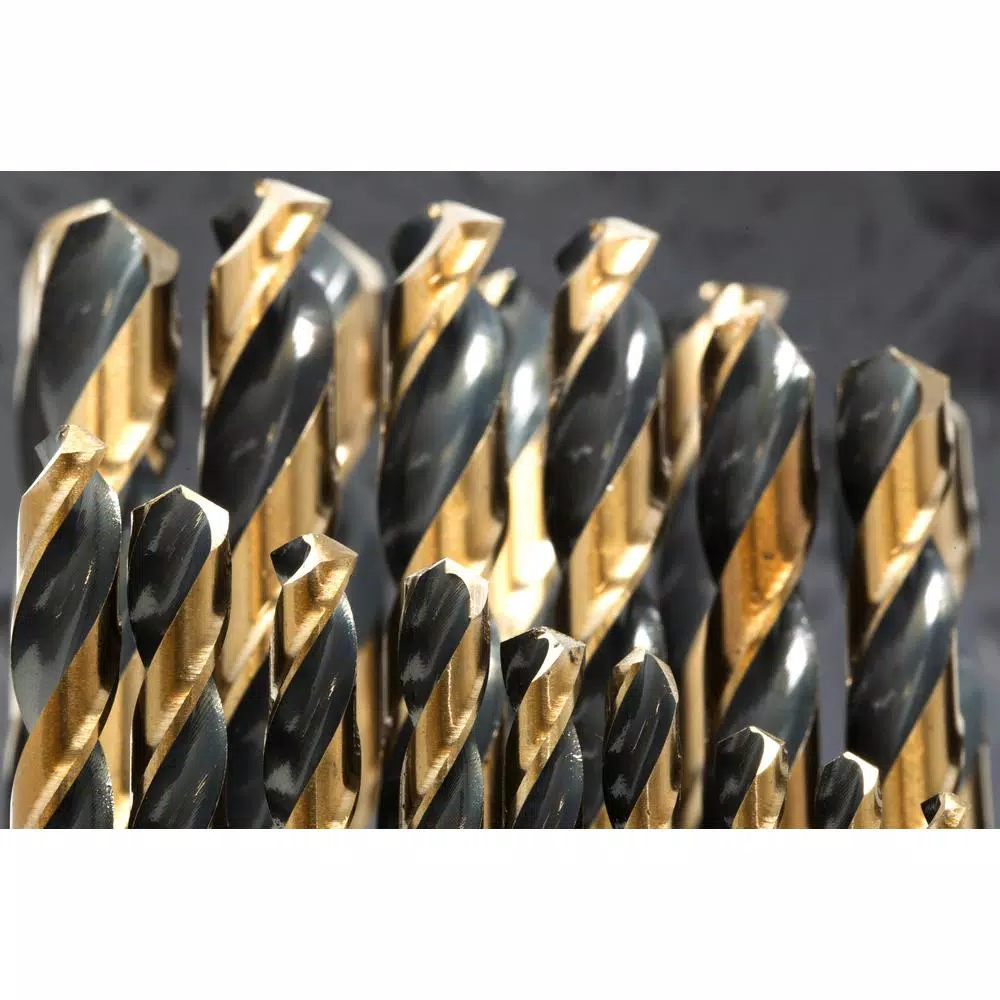 WEN 29-Piece HSS Jobber Drill Bit Set with Black Gold Finish and Carrying Case