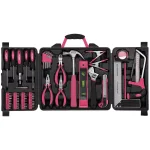 Apollo 71-Piece Pink Home Tool Kit with Sturdy Carrying Case thumbnail 1