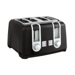 BLACK+DECKER 4-Slice Black Extra-Wide Slot Toaster with Browning Control and Dual Control Panels thumbnail 3