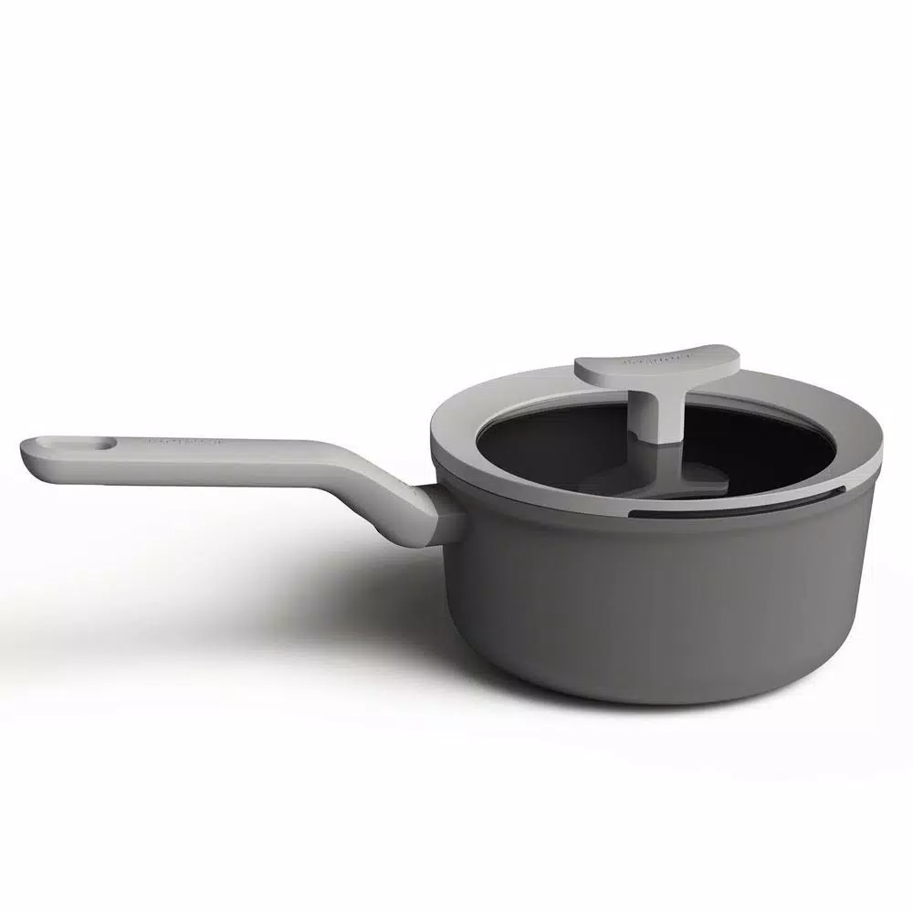 BergHOFF Leo 2.1 qt. Aluminum Nonstick Saucepan with Glass Lid, Grey
