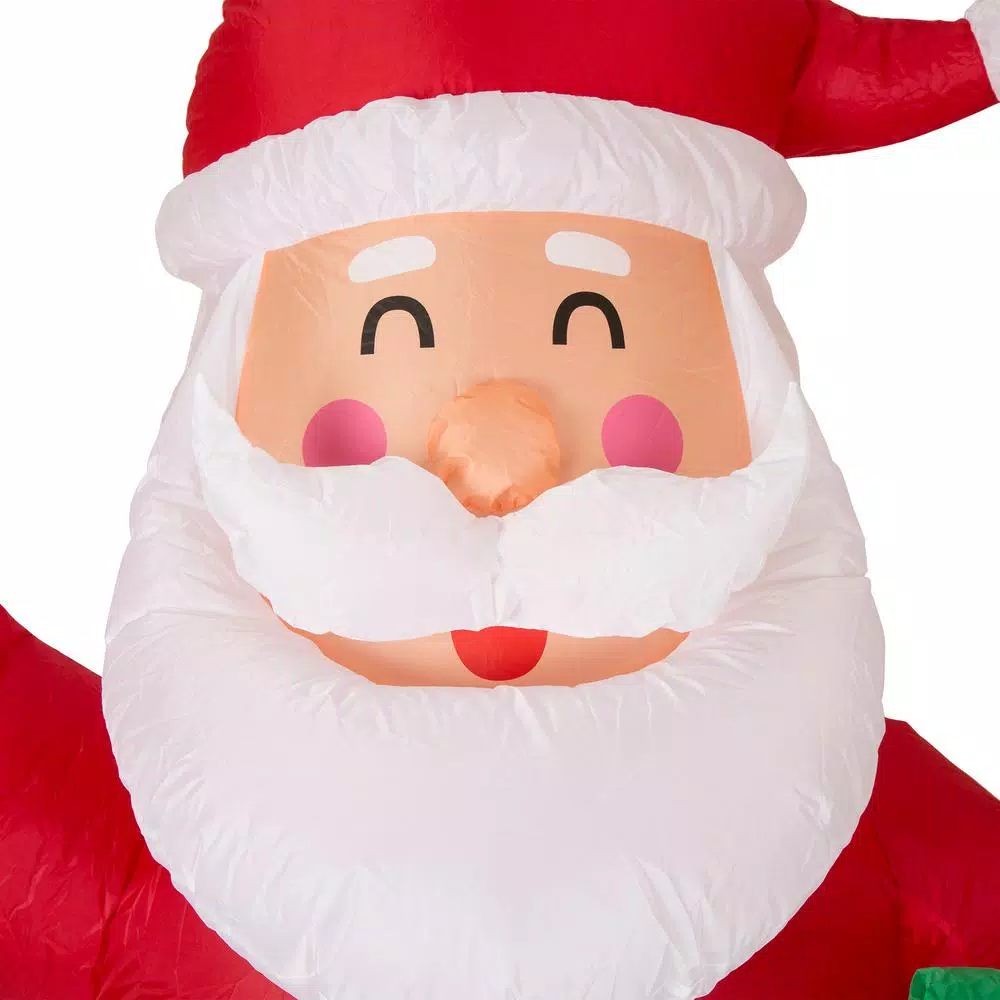 Glitzhome 12 ft. Lighted Inflatable Santa Claus Christmas Yard Decoration, Extra Large