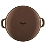 Ayesha Curry Ayesha Home Collection 12-Quart Porcelain Enamel Nonstick Stockpot with Lid, Brown Sugar thumbnail 3