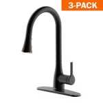 FLOW Series Classic Single-Handle Pull Down Kitchen Faucet, Oil Rubbed Bronze (3-Pack) thumbnail 1
