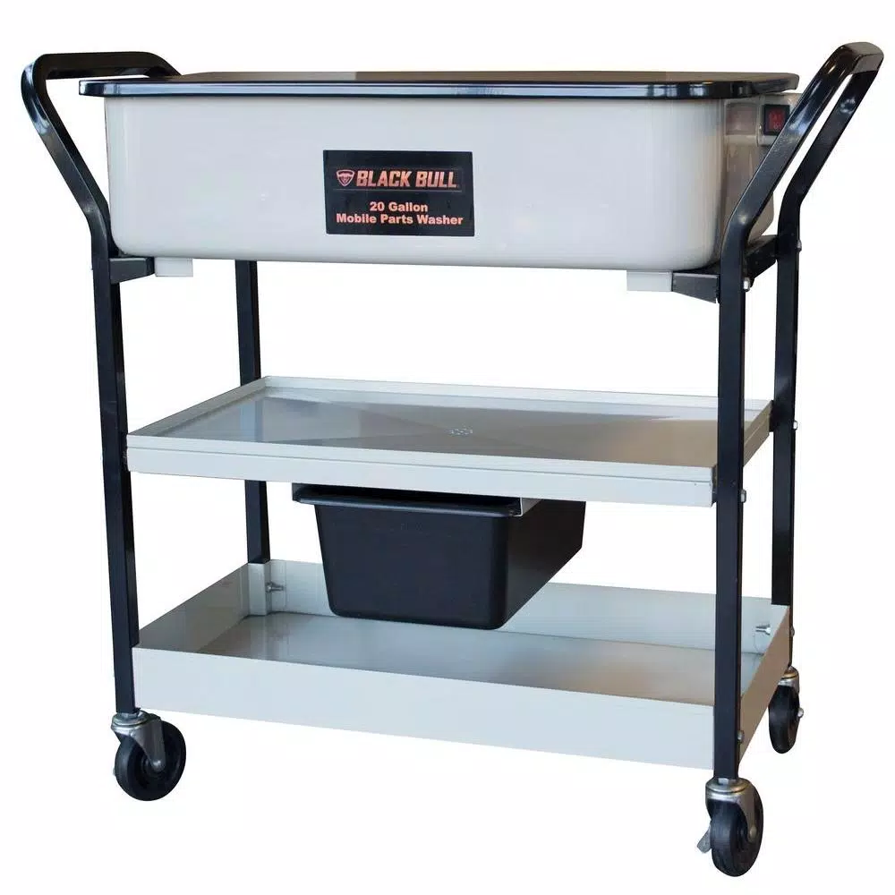 BLACK BULL 20 Gal. Mobile Parts Washer with 120V Pump