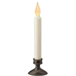 Xodus Innovations 9 in. Aged Bronze Amber LED Window Candle with Ivory Stick and Base (2-Pack) thumbnail 1