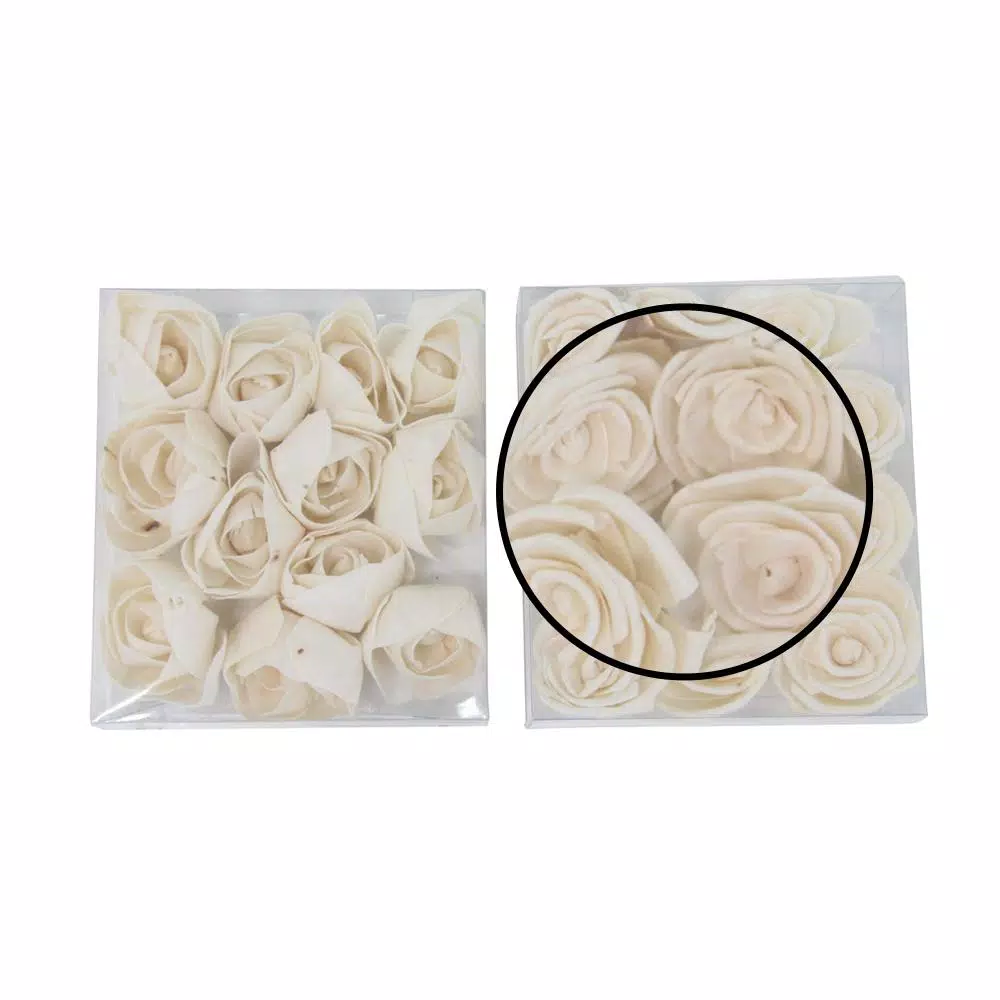 LITTON LANE White Sola Wood Carnation and Ranunculus Artificial Flowers, Set of 2
