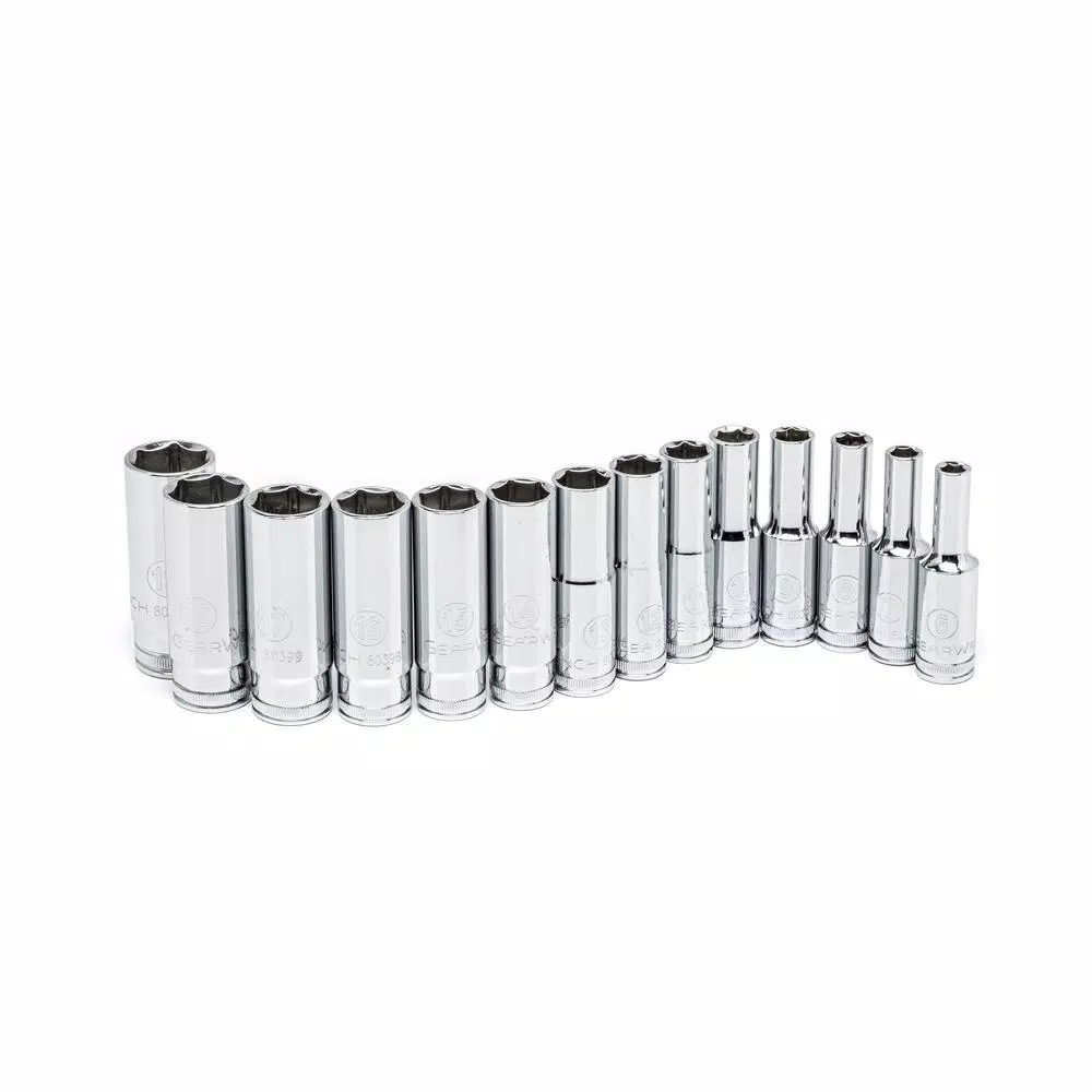 GearWrench 14-Piece 3/8 in. 6-Point Mid-Length Metric Socket Set