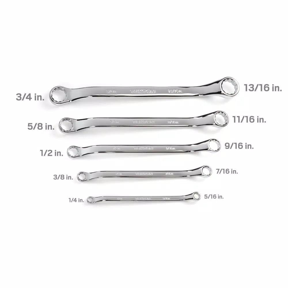 TEKTON 5-Piece 45° Offset Box End Wrench Set, SAE