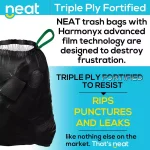 Unbranded Neat 30 Gallon Heavy Duty Black and White Trash Bags, 1.1 Mil, 120 Count thumbnail 2