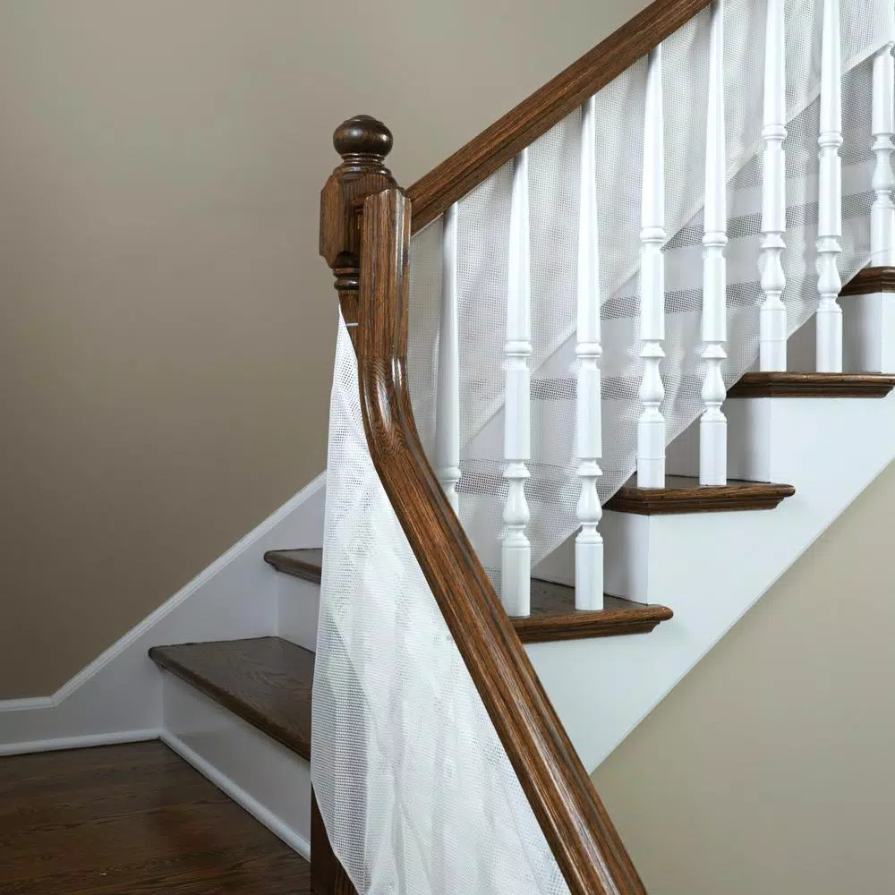 KidCo 15 ft. Mesh Rail Guard for Balconies and Stairs, White