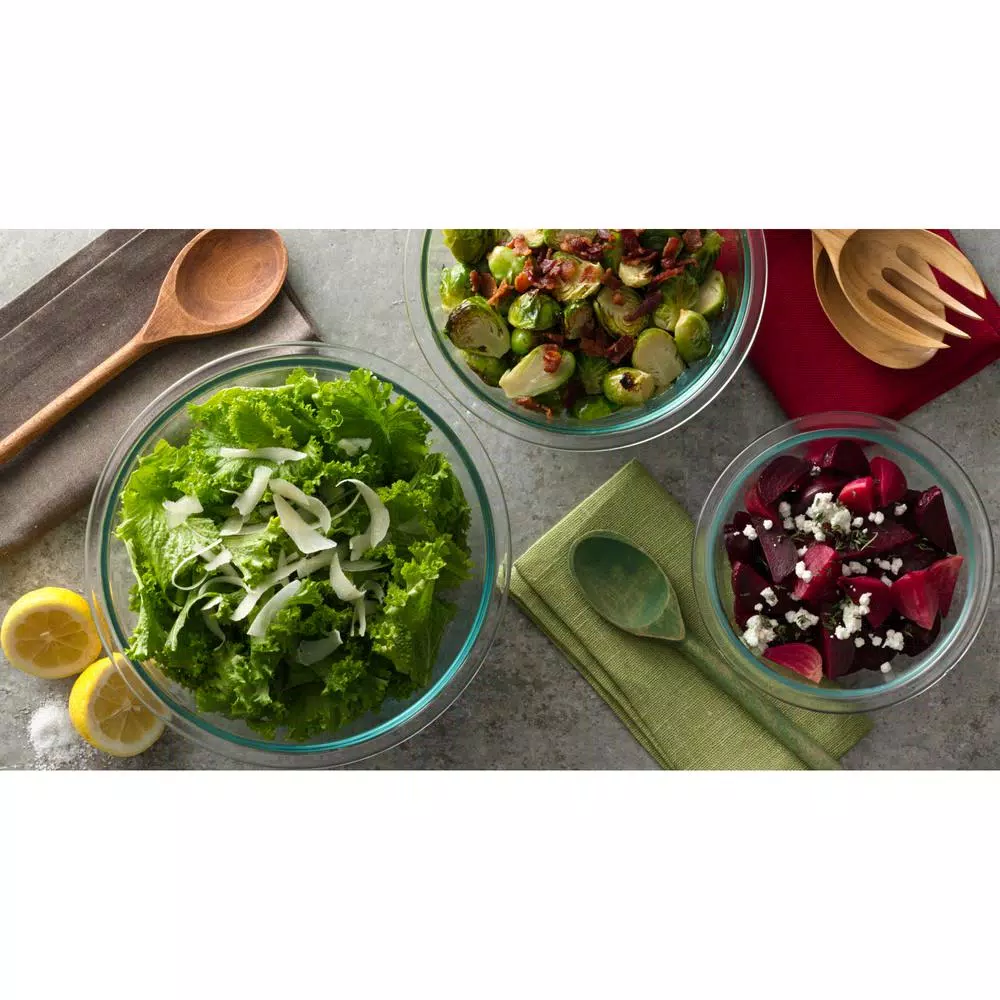 Pyrex 3-Piece Glass Mixing Bowl Set, Clear