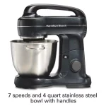 Hamilton Beach 4 Qt. 7-Speed Stand Mixer with Stainless Steel Bowl, Black thumbnail 5