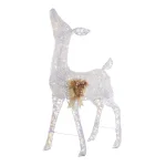 Home Accents Holiday 4 ft LED White Deer with Gold Bow, 80 Warm White Lights, Indoor/Outdoor Yard Decoration thumbnail 3