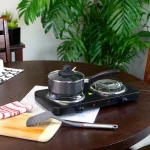 Oster Clairborne 1.5 Quart Aluminum Nonstick Sauce Pan with Glass Lid, Charcoal Grey thumbnail 5