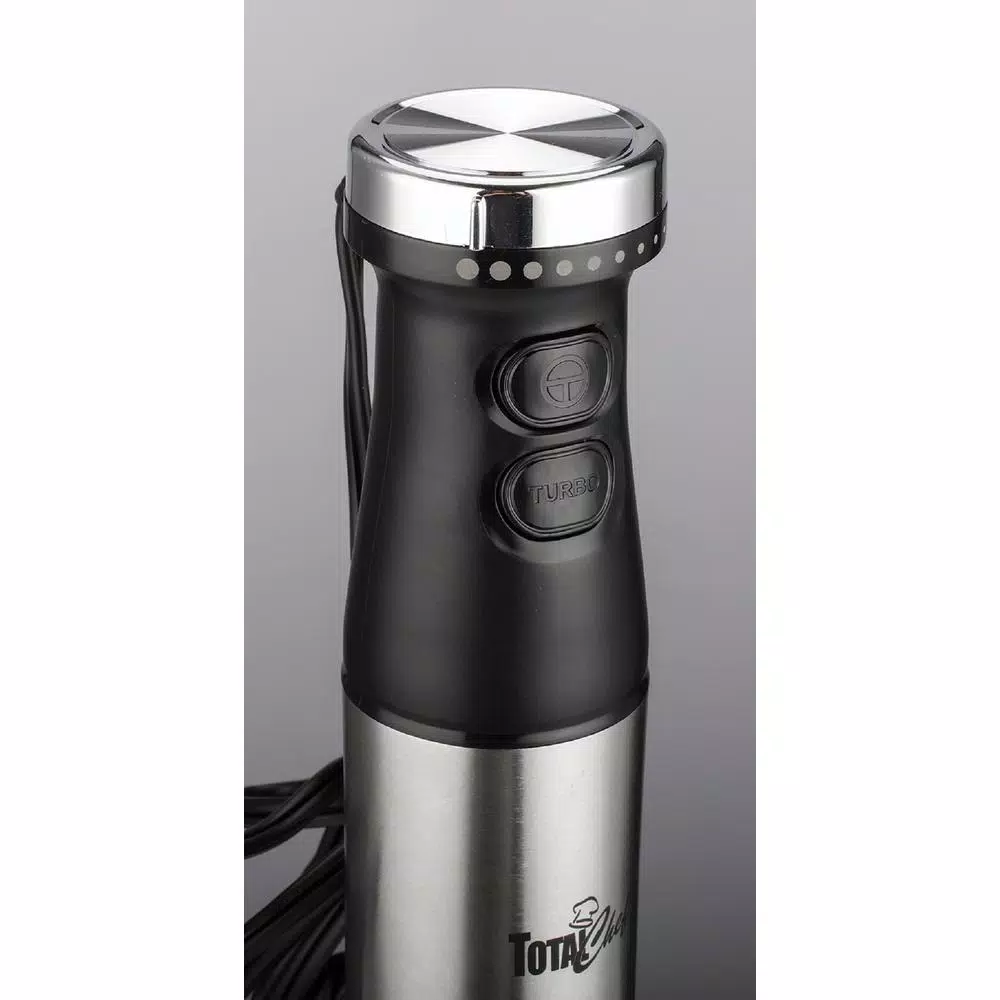 Total Chef 225-Watt Immersion Hand Blender with Turbo Boost, Silver/Black