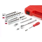 TEKTON 45-Piece 1/4 in. and 3/8 in. Drive 6-Point Socket and Ratchet Set (5 mm to 19 mm, 3/16 in. to 3/4 in.) thumbnail 3