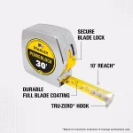 Stanley 30 ft. PowerLock Tape Measure with Mylar Coating and Stud-Center Markings thumbnail 2