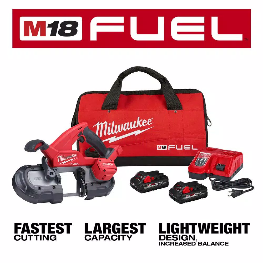 Milwaukee M18 FUEL 18V Brushless Cordless Compact Band Saw Kit with Two 3.0 Ah Batteries