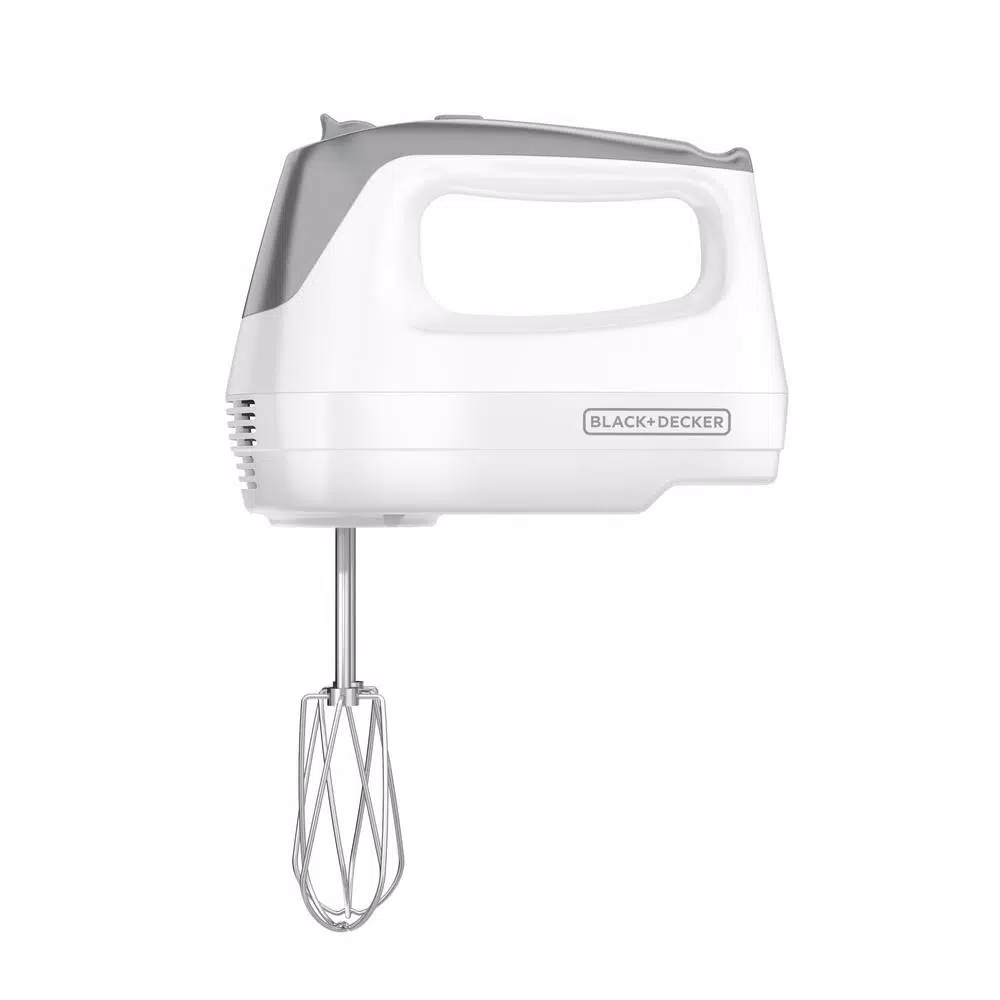 BLACK+DECKER 5-Speed White Handheld Electric Mixer with Power Boost, 175W