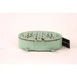 3R Studios Lily 6.25 in. H x 6.5 in. W Aqua Pewter Table Clock with Distressed Green Finish thumbnail 3