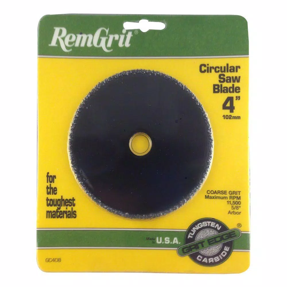 RemGrit 4 in. Carbide Grit Circular Saw Blade, 5/8 in. Arbor, Coarse Grit