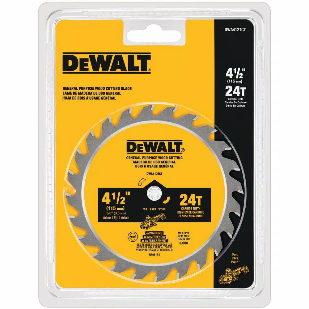 DEWALT ATOMIC 4-1/2 in. 24-Tooth Carbide Circular Saw Blade (2-Pack)