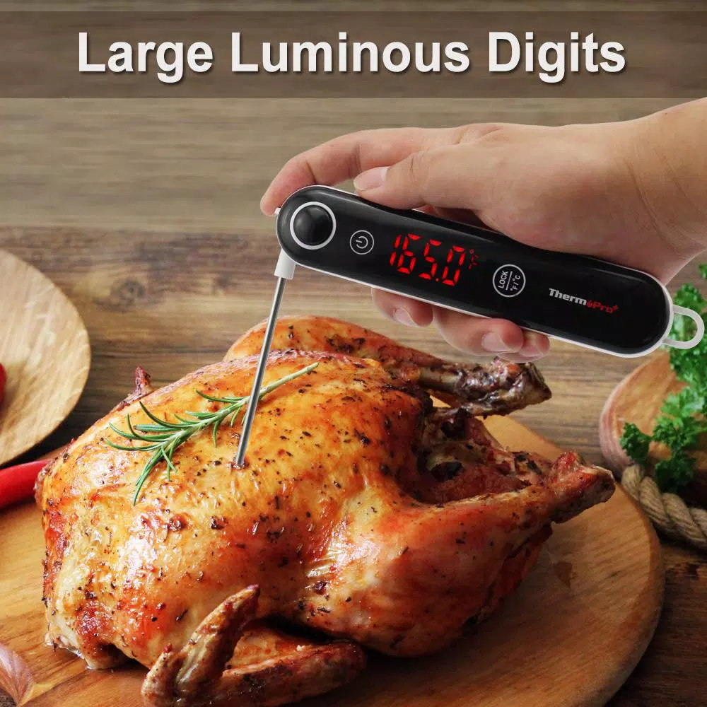 ThermoPro TP-18S Digital Instant Read Meat Thermometer, Fast 2-3s Response, 14°F-572°F