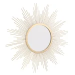 Stonebriar Collection Stonebriar Gold Sunburst Wall Mirror - Contemporary Art Deco Metal Frame Accent Mirror thumbnail 2