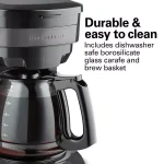Hamilton Beach 12-Cup Programmable Drip Coffee Maker with Black Stainless Steel Accents thumbnail 7