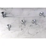 Kingston Brass Classic 4-Piece Polished Chrome Bath Hardware Set - Transitional Style thumbnail 2