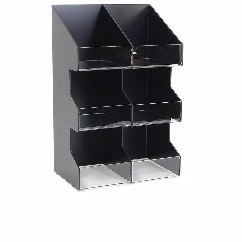 Unbranded 6-Section Black Vertical Countertop Lid and Condiment Organizer