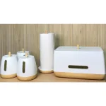 Jiallo European Collection Free-Standing Paper Towel Holder, Modern Scandinavian Design, White thumbnail 4