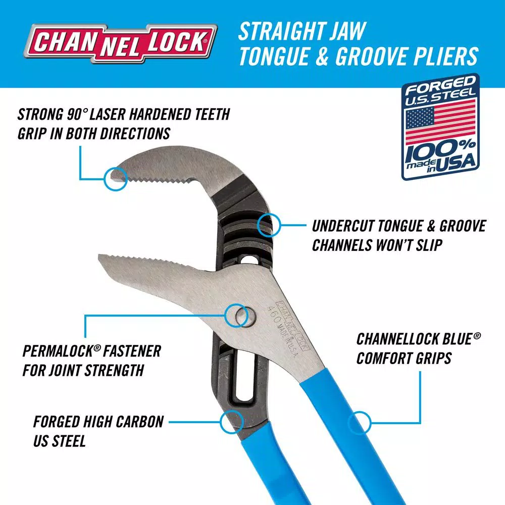 CHANNELLOCK 16-1/2 in. Straight Jaw Tongue and Groove Pliers