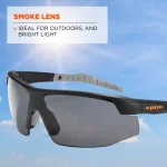 Ergodyne Skullerz Loki Matte Black Safety Glasses with Tinted Smoke Lens thumbnail 3