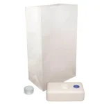 LUMABASE Traditional White Candle Luminaria Kit - Set of 12 with LumaBases thumbnail 1