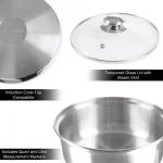Classic Cuisine 1.5 Qt. Stainless Steel Double Boiler Saucepan Set with Tempered Glass Lid thumbnail 4