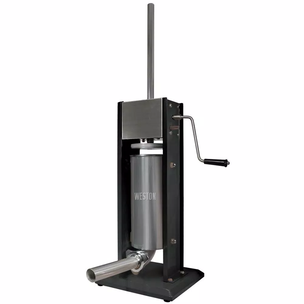 Weston 11 lb. Vertical Sausage Stuffer with Dual-Speed Gears and 4 Stainless Steel Funnels