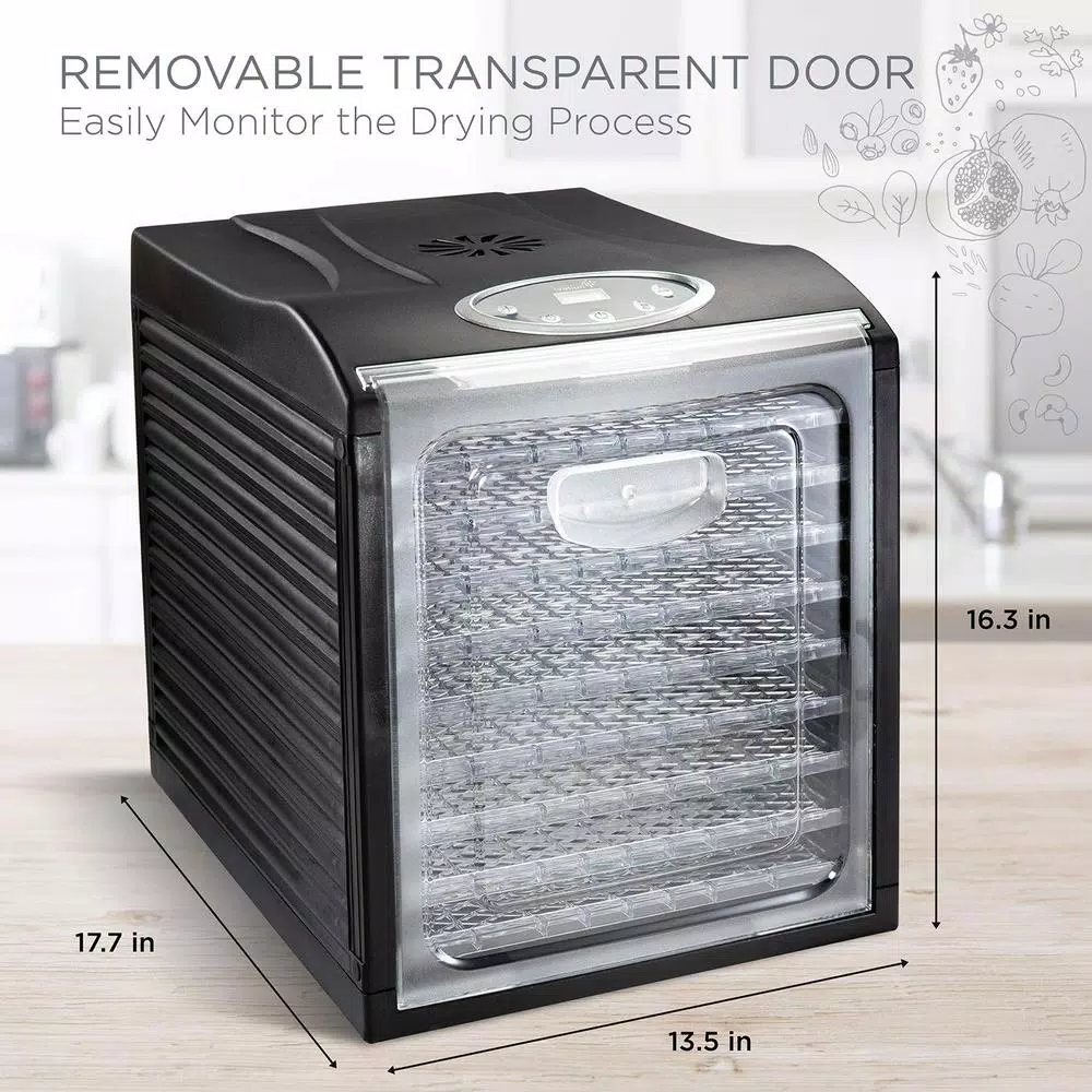 Ivation 9-Tray Electric Food Dehydrator with Digital Timer & Temperature Control, 600W