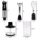 Classic Cuisine 4-in-1 Immersion Blender Set with Chopper and Whisk, 6-Speed, 400W, Black thumbnail 2