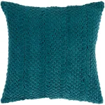Artistic Weavers Vorkuta Teal Solid Cotton Throw Pillow, 18 x 18 in. thumbnail 1