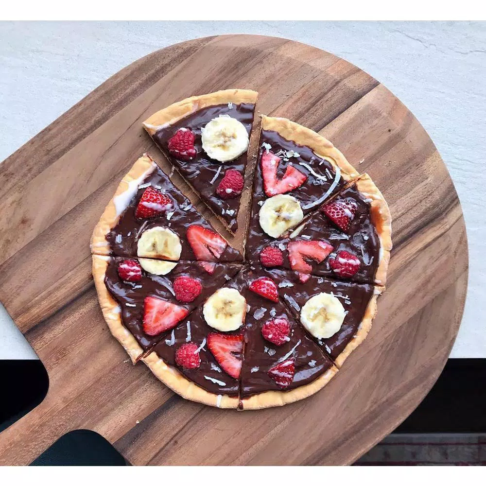 Ironwood Gourmet Acacia Wood Pizza Peel - 14 Inch Serving Board & Pizza Tool