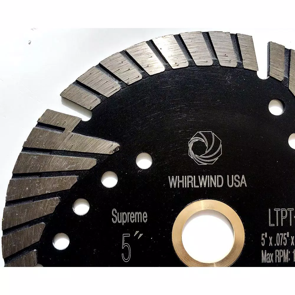Whirlwind USA 5 in. Turbo Segmented Diamond Saw Blade for Granite, Marble, and Concrete