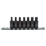 Husky 1/2 in. Drive Metric Hex Bit Impact Socket Set, 7-Piece thumbnail 3