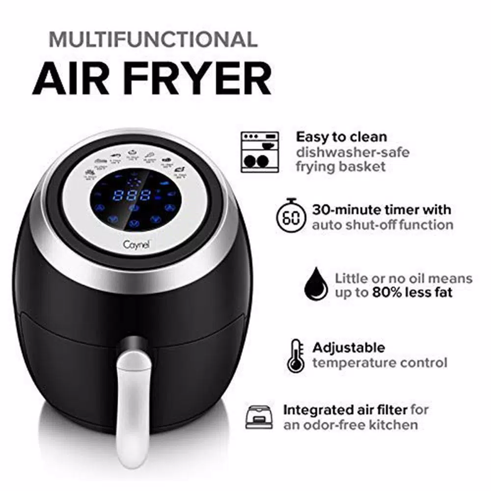 Boyel Living 4.2 Qt. Digital Air Fryer, 1500W XL Touchscreen Air Fryer with 7-in-1 Presets, Black